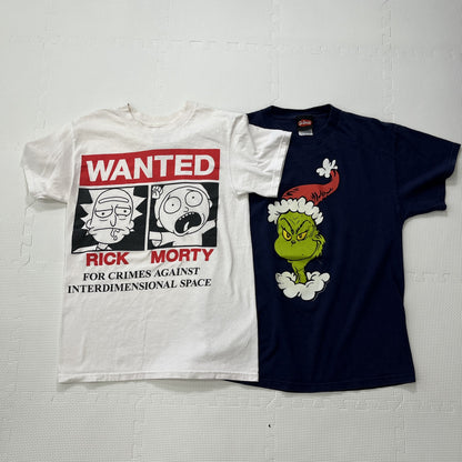 古着卸 現物まとめ売り 洗濯済み USアニメキャラ 半袖Tシャツ 10枚セット(S-XL)