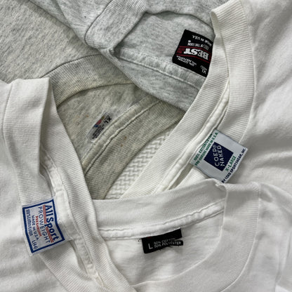 古着卸 現物まとめ売り 洗濯済み 90s シミあり白Tシャツ 20枚セット(M-XL)