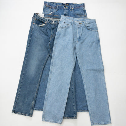古着卸 現物まとめ売り 洗濯済み ブランドミックス デニムパンツ 12本セット(W32-W36)リーバイス、ラングラー等