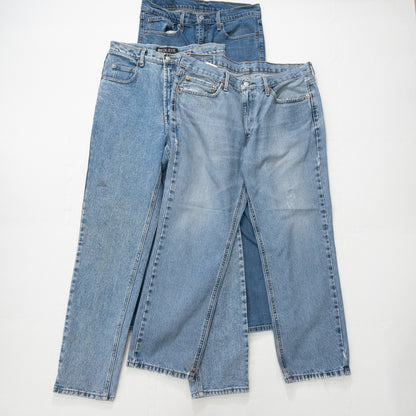 古着卸 現物まとめ売り 洗濯済み ブランドミックス デニムパンツ 12本セット(W32-W36)リーバイス、ラングラー等