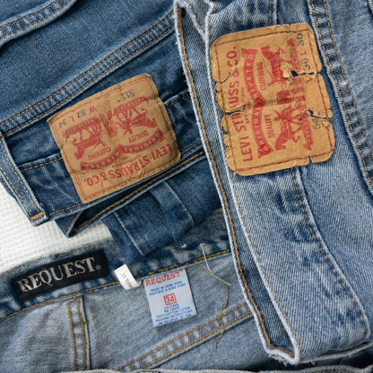 古着卸 現物まとめ売り 洗濯済み ブランドミックス デニムパンツ 12本セット(W32-W36)リーバイス、ラングラー等