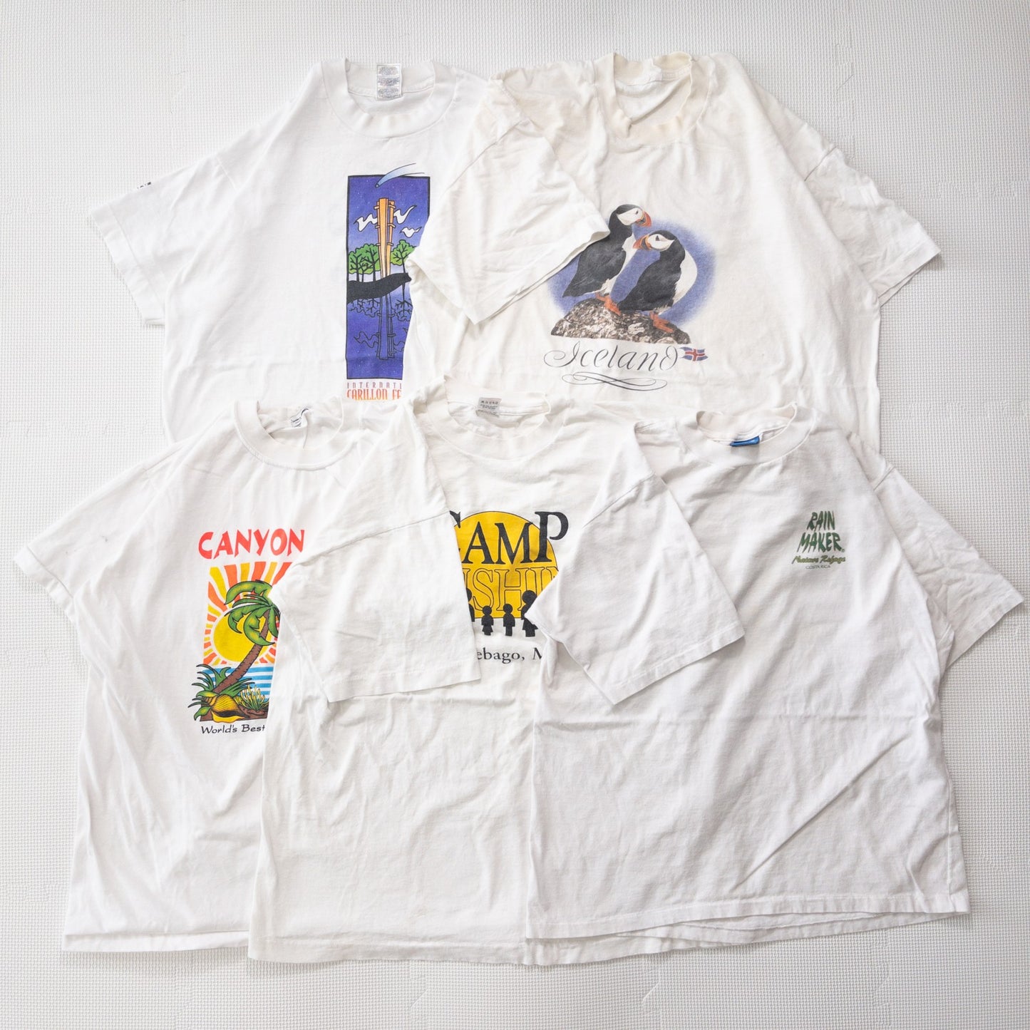 古着卸 現物まとめ売り 洗濯済み 90s シミあり 半袖Tシャツ 白＆グレーTシャツ 20枚セット(S-XXL)