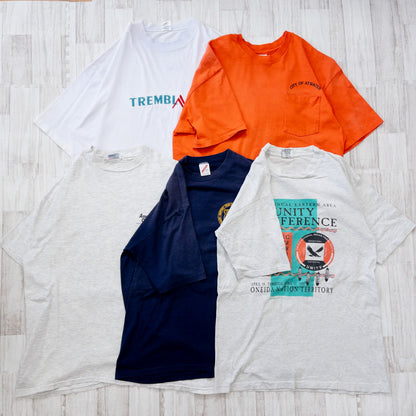 古着卸 現物まとめ売り 洗濯済 90s 半袖 カラーTシャツ 20枚セット(M-XXL)