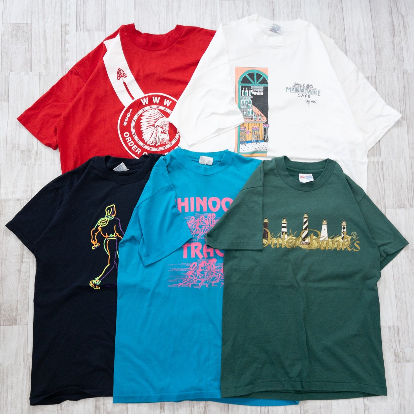 古着卸 現物まとめ売り 洗濯済 90s 半袖 カラーTシャツ 20枚セット(M-XXL)