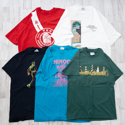 古着卸 現物まとめ売り 洗濯済 90s 半袖 カラーTシャツ 20枚セット(M-XXL)