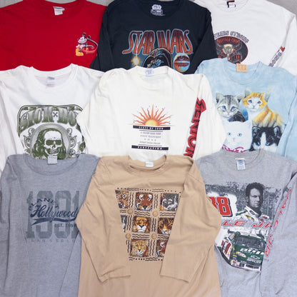 古着卸 現物まとめ売り 洗濯済み 長袖Ｔシャツ ロンＴミックス 35枚セット (M~XXXXL) W613003