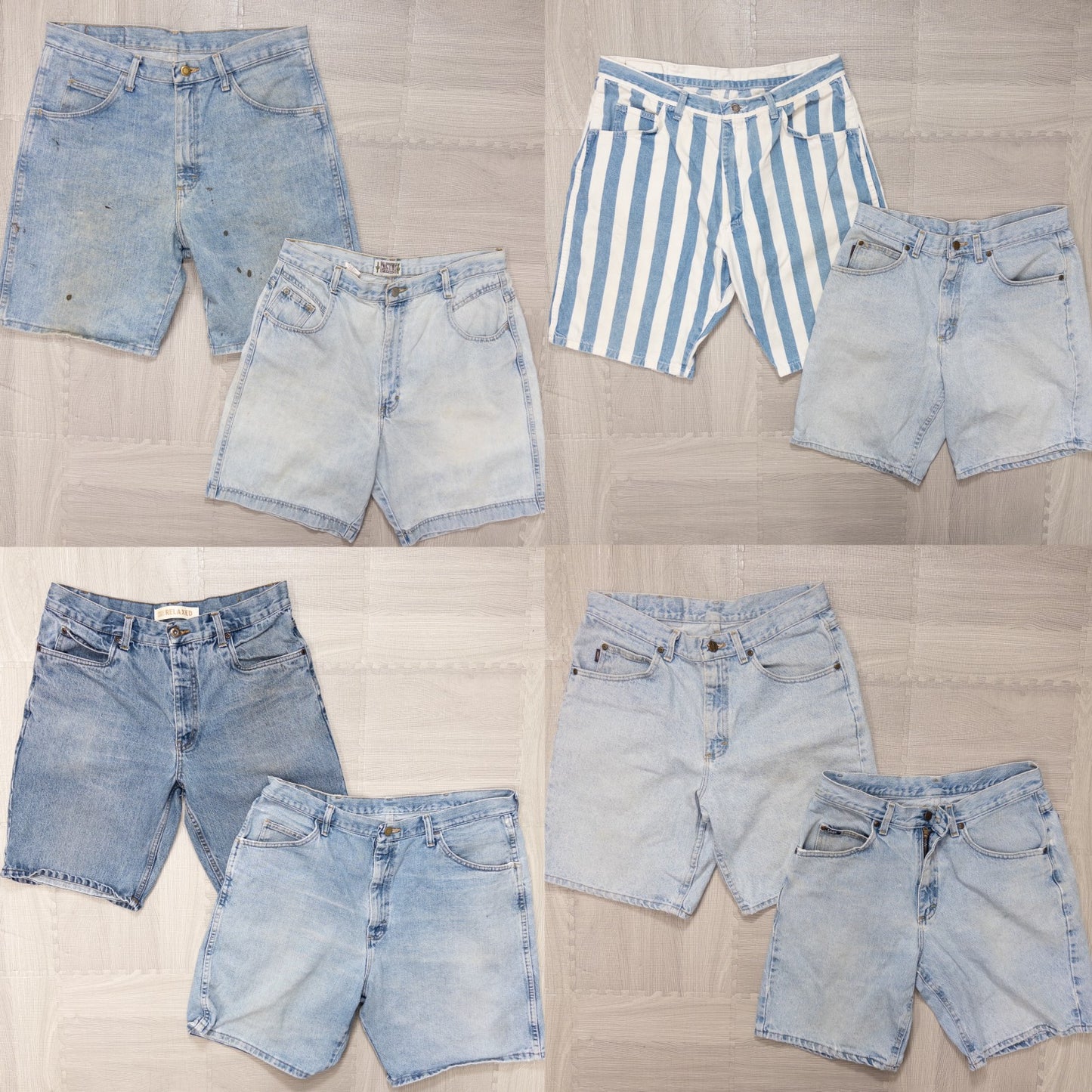 古着卸 現物まとめ売り 洗濯済み デニムハーフパンツ ラングラーなど 8枚セット(W30~38) w615006