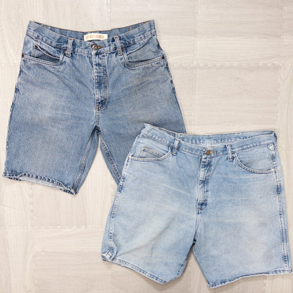 古着卸 現物まとめ売り 洗濯済み デニムハーフパンツ ラングラーなど 8枚セット(W30~38) w615006