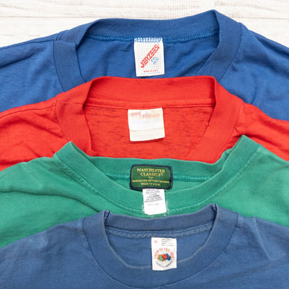 古着卸 現物まとめ売り 洗濯済み 90s シングルステッチ 無地 半袖Tシャツ 13枚セット(M-XXL) w622001