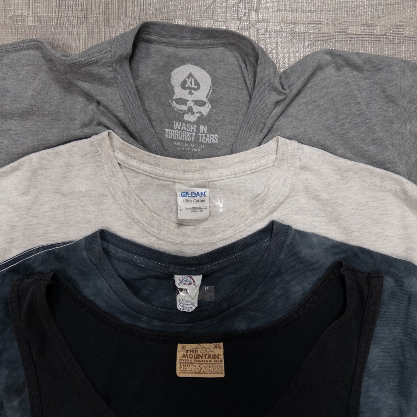 古着卸 現物まとめ売り 洗濯済み スカル 半袖Tシャツ タンクトップ１枚 計15枚セット(M-XXXL) w701007