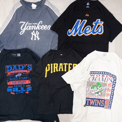 古着卸 現物まとめ売り 洗濯済み NFL MLB NHL オフィシャルチーム系 半袖Tシャツ 17枚セット(L-XXL) w702003
