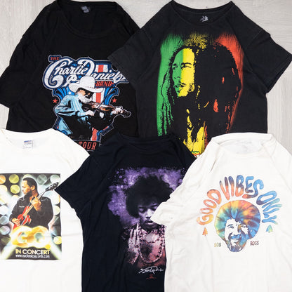 古着卸 現物まとめ売り 洗濯済み アーティスト ミュージック系 半袖Tシャツ 20枚セット(M-XXXL) w703001