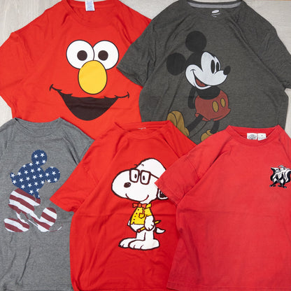 古着卸 現物まとめ売り 洗濯済み USキャラクター 半袖Tシャツ 20枚セット(S-XXL) w703002