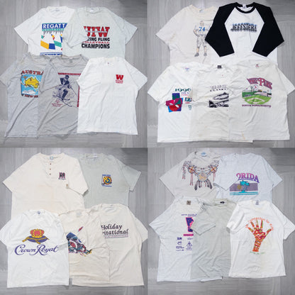 古着卸 現物まとめ売り 洗濯済み 90sシミあり半袖Tシャツ 20枚セット(M-XXL) w705001