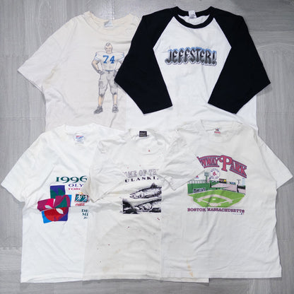 古着卸 現物まとめ売り 洗濯済み 90sシミあり半袖Tシャツ 20枚セット(M-XXL) w705001
