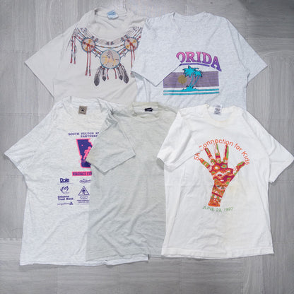 古着卸 現物まとめ売り 洗濯済み 90sシミあり半袖Tシャツ 20枚セット(M-XXL) w705001
