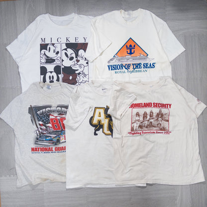 古着卸 現物まとめ売り 洗濯済み 00s シミあり半袖Tシャツ 20枚セット(S-XXL) w705006