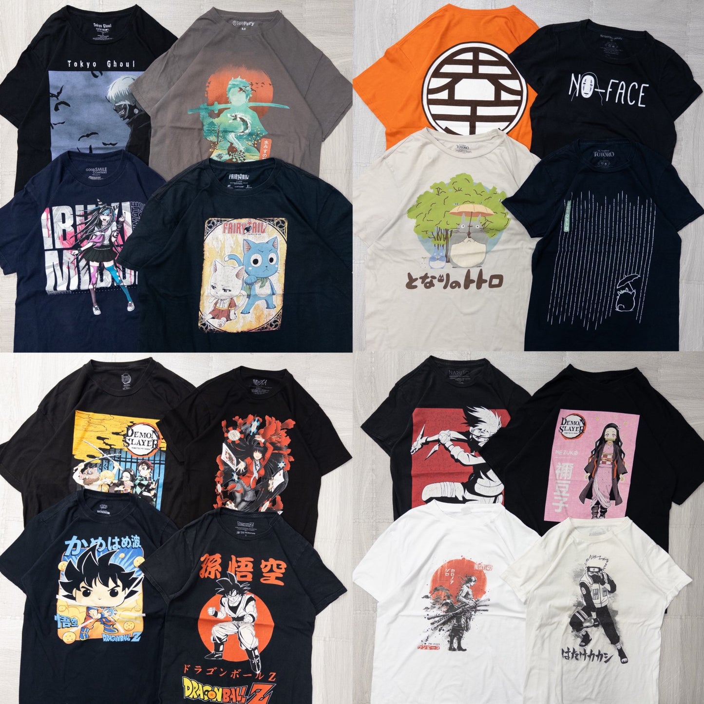 Used clothing wholesale, bulk sale, washed, 16-piece set of 2000s Japan anime short-sleeved T-shirts (XS-XXL) w719005 