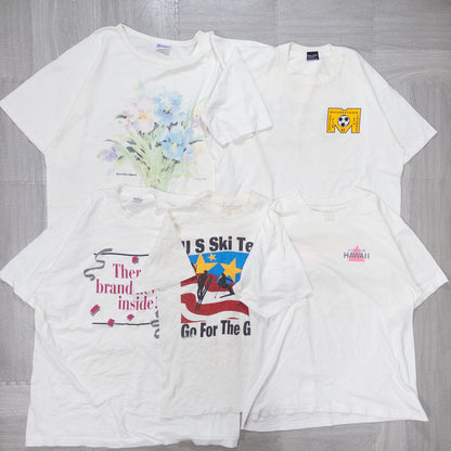 Used clothing wholesale bulk sale: Washed 90s stained short-sleeved T-shirts, set of 20 (M-XL) w731007 