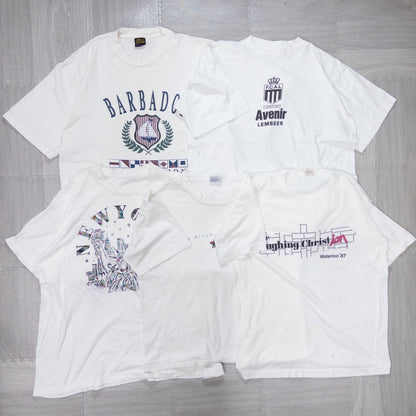 Used clothing wholesale bulk sale: Washed 90s stained short-sleeved T-shirts, set of 20 (M-XL) w731007 