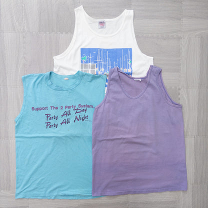 Wholesale Used Clothing, Bulk Sale, Washed, 11-Piece Set of 90s-00s US Tank Tops (M-XL) w803002 