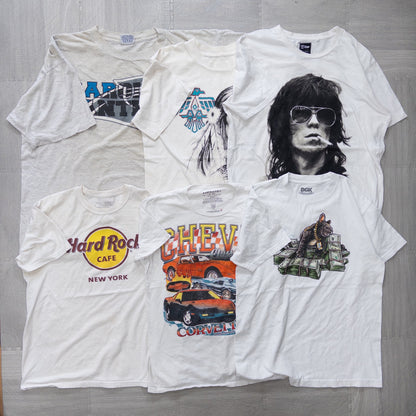 Used clothing wholesale bulk sale, washed, stained 2000s short-sleeved T-shirts, set of 21 (S-XXL) w803008 