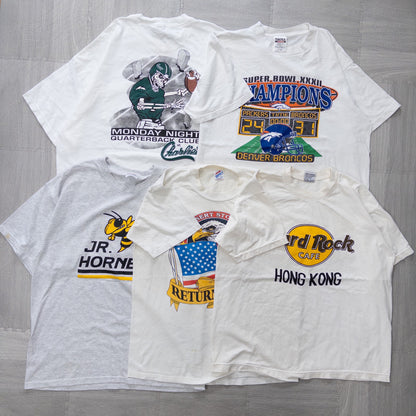 Used clothing wholesale bulk sale, washed, stained 2000s short-sleeved T-shirts, set of 21 (S-XXL) w803008 