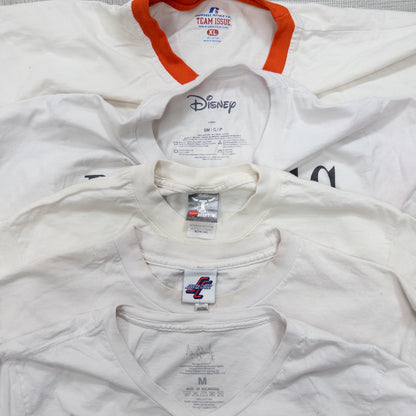 Used clothing wholesale bulk sale: Washed 21-piece set of 2000s stained short-sleeved T-shirts (S-XXL) w803010 