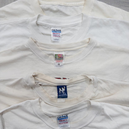 Used clothing wholesale bulk sale: Washed 21-piece set of 2000s stained short-sleeved T-shirts (S-XXL) w803010 