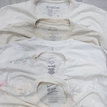 Used clothing wholesale bulk sale: Washed 21-piece set of 2000s stained short-sleeved T-shirts (S-XXL) w803010 
