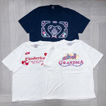 Wholesale Used Clothing, Bulk Sale, Washed, 90s Women's Retro Design T-Shirts, 13-Piece Set (S-XL) w808001 