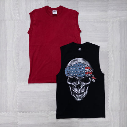 Used Clothing Wholesaler, Bulk Sale, Washed US Sleeveless Shirts, Set of 8 (S-XXXXL) w804001 