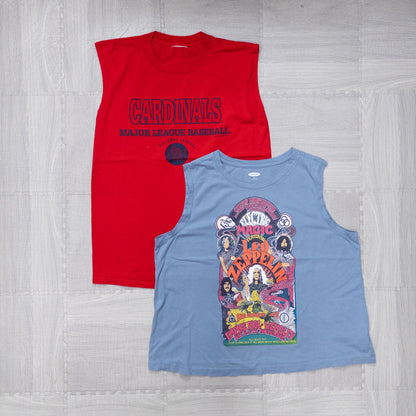Used Clothing Wholesaler, Bulk Sale, Washed US Sleeveless Shirts, Set of 8 (S-XXXXL) w804001 