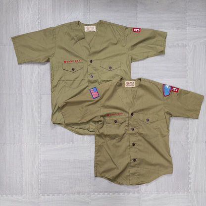Used clothing wholesale, bulk sale, washed US Boy Scout short-sleeved shirts, set of 9 (S-XXL) w808005 