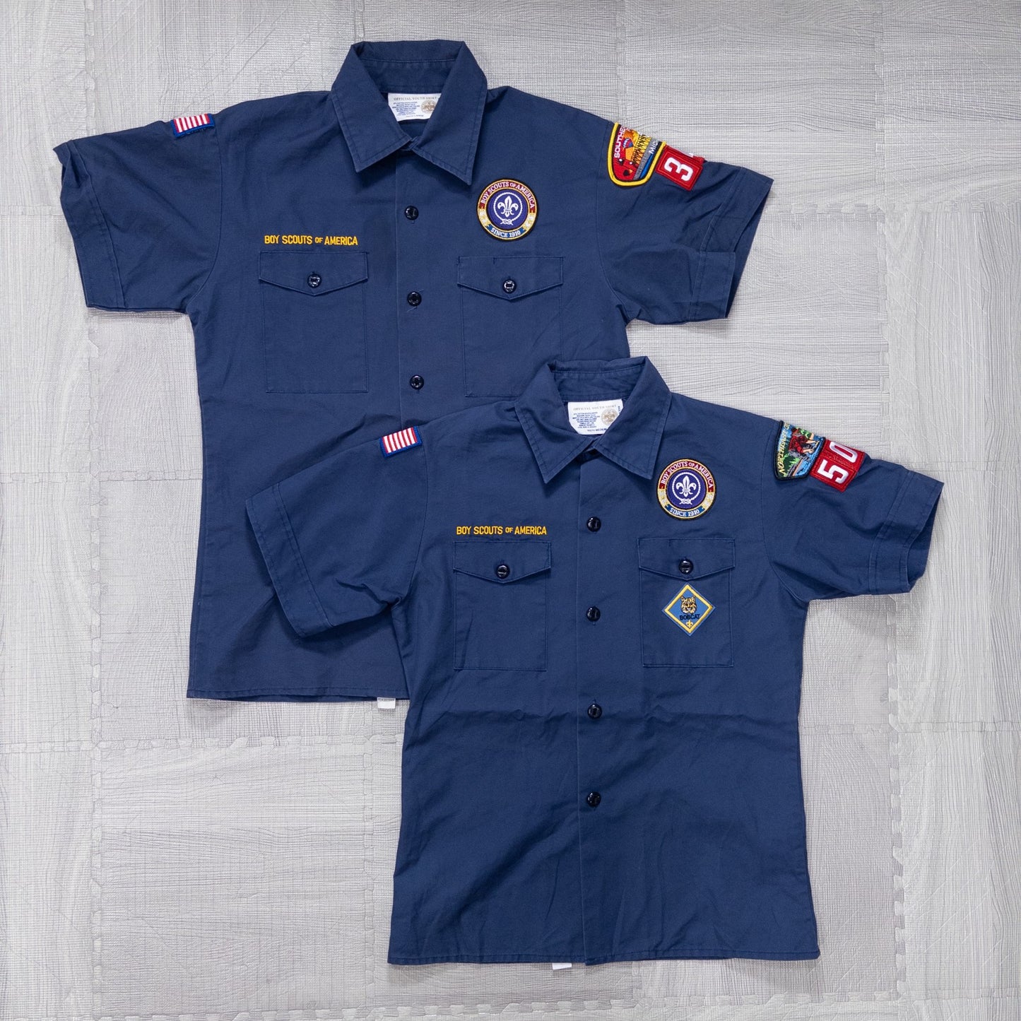 Used clothing wholesale, bulk sale, washed US Boy Scout short-sleeved shirts, set of 9 (S-XXL) w808005 