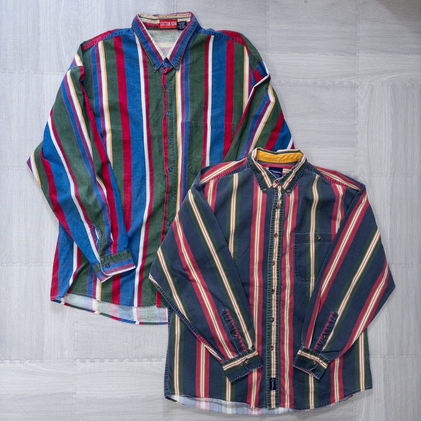 Used clothing wholesale bulk sale, washed long-sleeved striped shirts, set of 8 (L-XXXL) w809002 