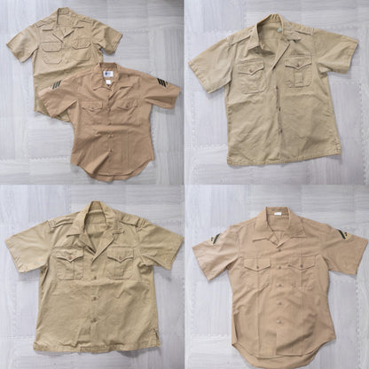Used Clothing Wholesaler, Bulk Sale, Washed, Set of 5 U.S. Army/Marine Corps Short Sleeve Shirts (SL) w809004 