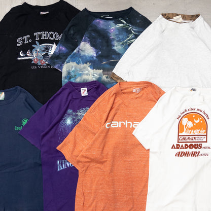 古着卸 現物まとめ売り 洗濯済み 特価USAプリント半袖Tシャツ 27枚セット(S-XXXL) w814001