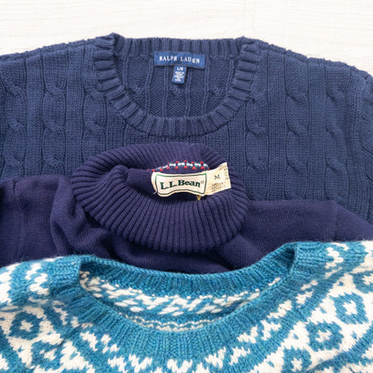 古着卸 現物まとめ売り 洗濯済み レディースサイズ/デザインニット 12枚セット(M-XL) w904001