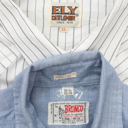 古着卸 現物まとめ売り 洗濯済み 長袖ウエスタンシャツ 8枚セット(M-XXL) w908005
